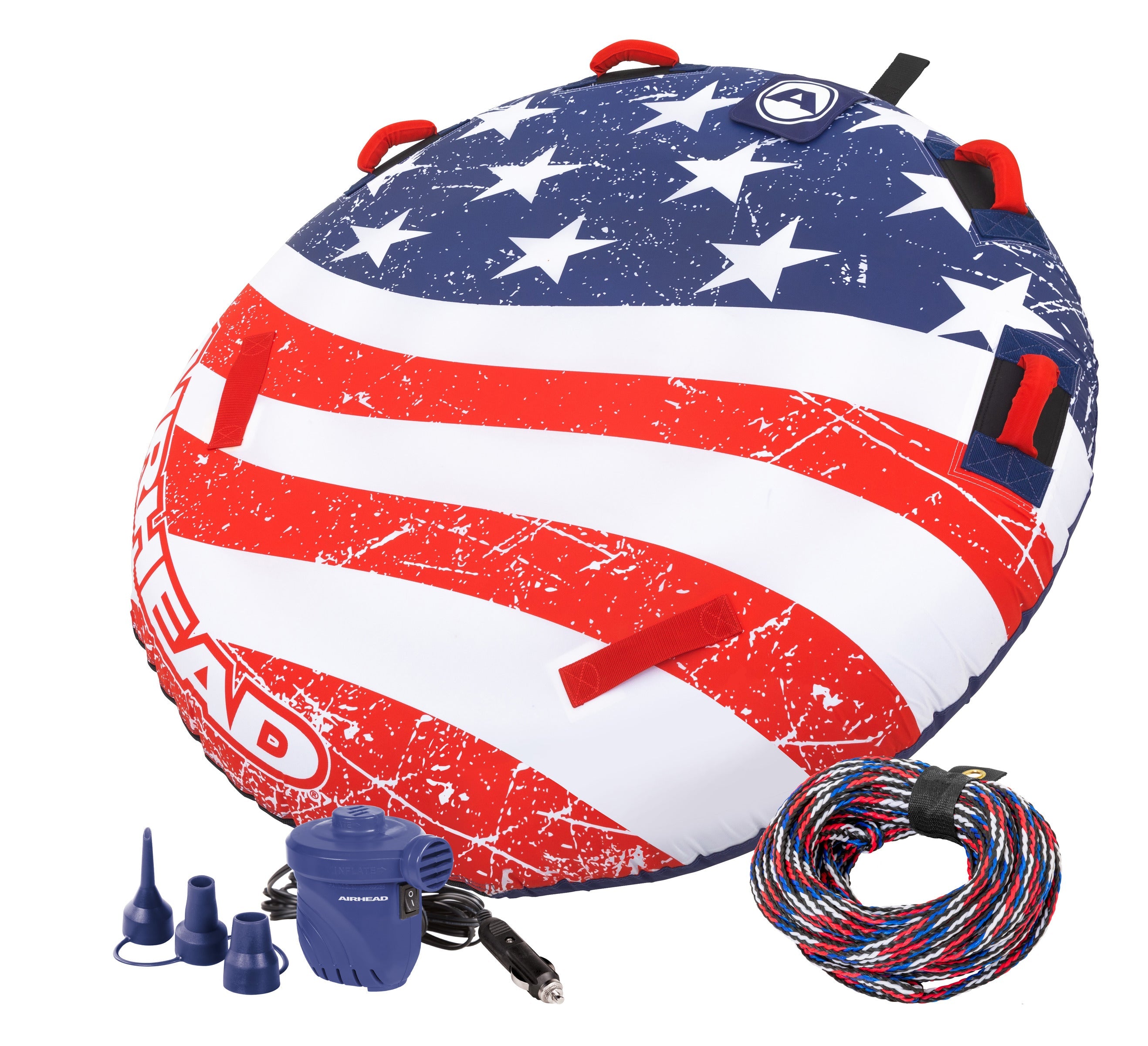 Stars & Stripes Kit | 1 Rider Towable Tube, Pump, Seil zum Bootfahren